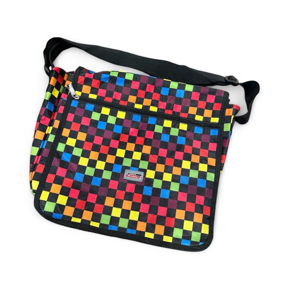Dickies Y2K Checkerboard Rainbow Messenger Bag Kidcore Crossbody Tote Unisex